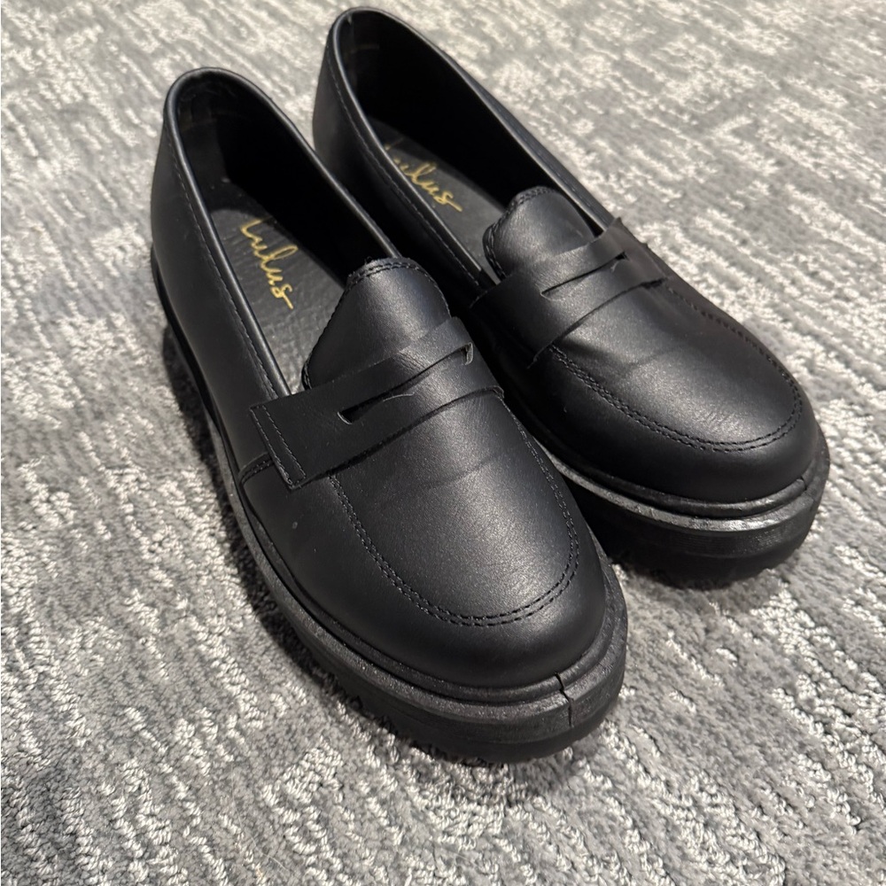 Lulu's Black Loafers
